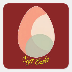 Adesivo Quadrado Soft Easter – Pastel Egg Illustration -Autocolante