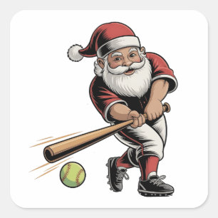 Adesivo Quadrado Softball de Natal jogando esporte de Natal