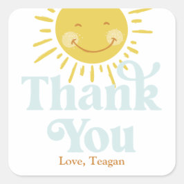 Adesivo Quadrado Sol bonito, obrigado, palitos