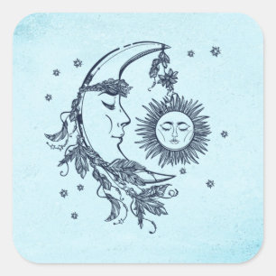Adesivo Quadrado Sol e Lua