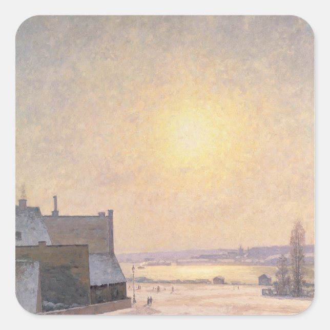 Adesivo Quadrado Sol e Neve, Cena de Estocolmo (Frente)