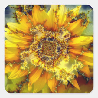 Adesivo Quadrado Sol Flor