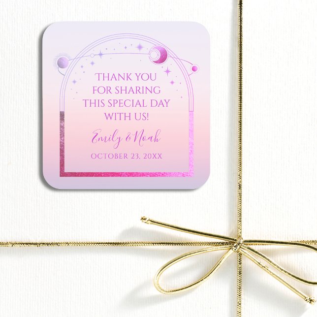 Adesivo Quadrado Sol Rosa Rosa Rosa Maciça Mística Estrelas Casamen (Criador carregado)