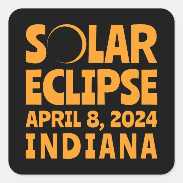 Adesivo Quadrado Solar Eclipse 2024 Indiana (Frente)