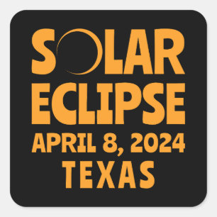 Adesivo Quadrado Solar Eclipse 2024 Texas