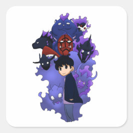 Adesivo Quadrado Solo leveling inspired chibi