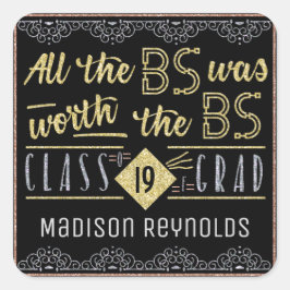 Adesivo Quadrado Solteiros de Graduação Universitária Graduação For