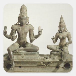 Adesivo Quadrado Somaskanda, Chola, Tamil Nadu (bronze)