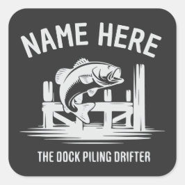 Adesivo Quadrado Sombra de Dock com Nome Personalizado de Robalo