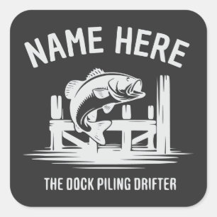 Adesivo Quadrado Sombra de Dock com Nome Personalizado de Robalo