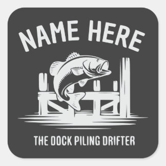 Adesivo Quadrado Sombra de Dock com Nome Personalizado de Robalo