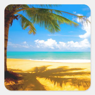 Adesivo Quadrado Sombras da Árvore Palm