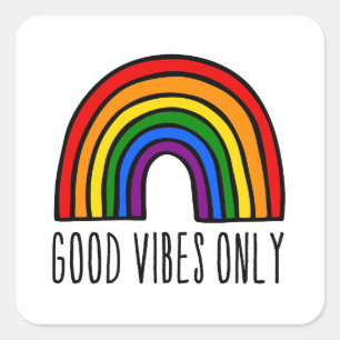 Adesivo Quadrado Somente o Rainbow está bom