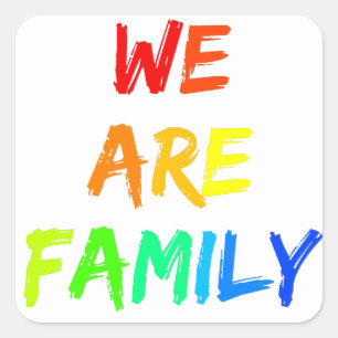 Adesivo Quadrado Somos a família Rainbow Sunshine Adotion Design