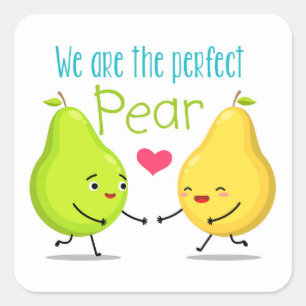 Adesivo Quadrado Somos A Perfeita Pear   DIA DE OS NAMORADOS   Amor