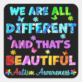 Adesivo Quadrado Somos Todos Diferentes
