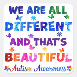 Adesivo Quadrado Somos Todos Diferentes