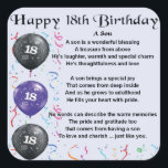 Adesivo Quadrado Son Poem 18th Birthday Design<br><div class="desc">Um presente de excelente para um filho no seu aniversário de 18 anos</div>