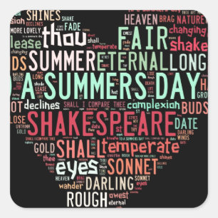 Adesivo Quadrado Soneto de Shakespeare