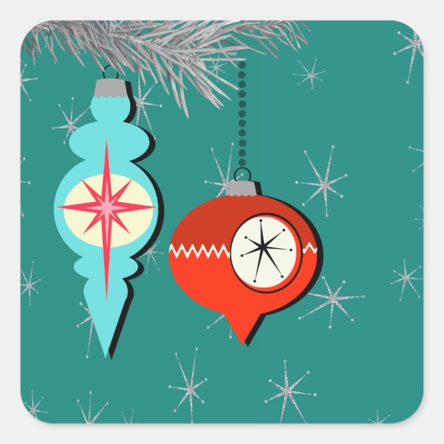 Adesivo Quadrado Sonho com vinhetas de Natal retrorreflectoras (Frente)