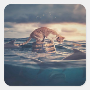 Adesivo Quadrado Sonho do Cat Nap ou Pesadelo