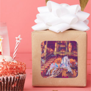 Adesivo Quadrado sonho infantil - carrossel antigo