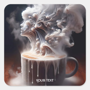 Adesivo Quadrado Sonhos da Manhã de Café Fantasia