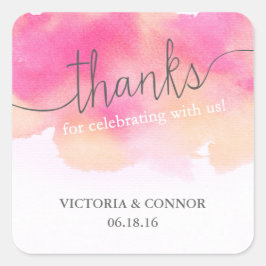 Adesivo Quadrado Sonhos Vibrantes Agradeço-Lhe Pinheiros / Rosa & P