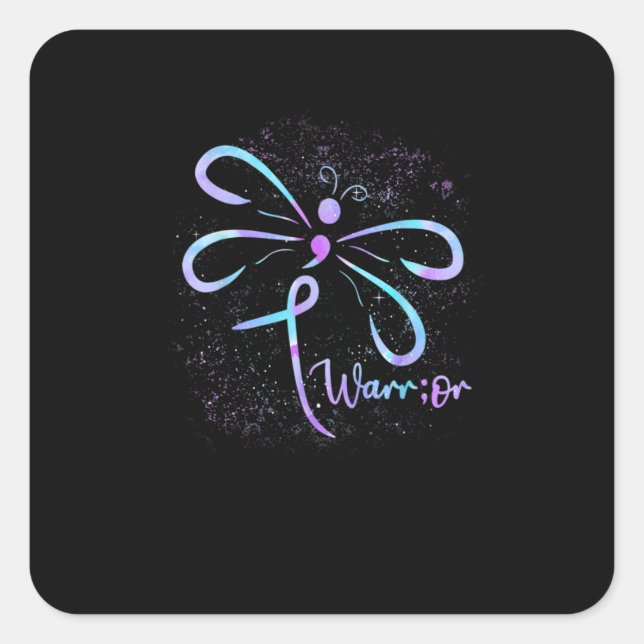 Adesivo Quadrado Sonolência para a prevenção do suicídio Dragonfly  (Frente)