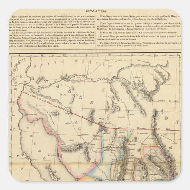 Adesivo Quadrado Sonora, México (Frente)