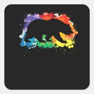 Adesivo Quadrado Sons de Sinalizador LGBT Gay Estou em Cópia
