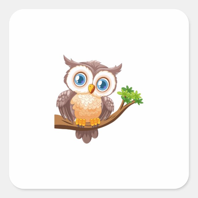 Adesivo Quadrado Sooty Owl (Frente)
