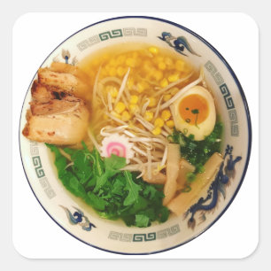 Adesivo Quadrado Sopa de Pork Ramen Noodle