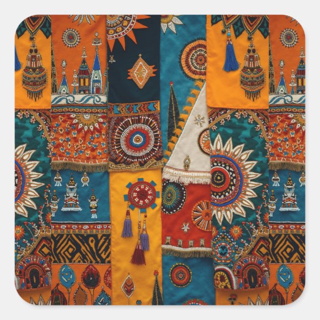 Adesivo Quadrado Sophisticated Luxury African Asian Caribbean  (Frente)