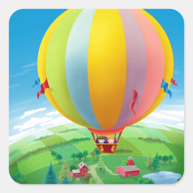 Adesivo Quadrado Soprando No Vento (Frente)