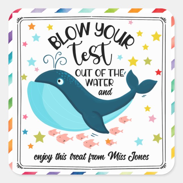Adesivo Quadrado sopre seu teste para fora da água (Frente)