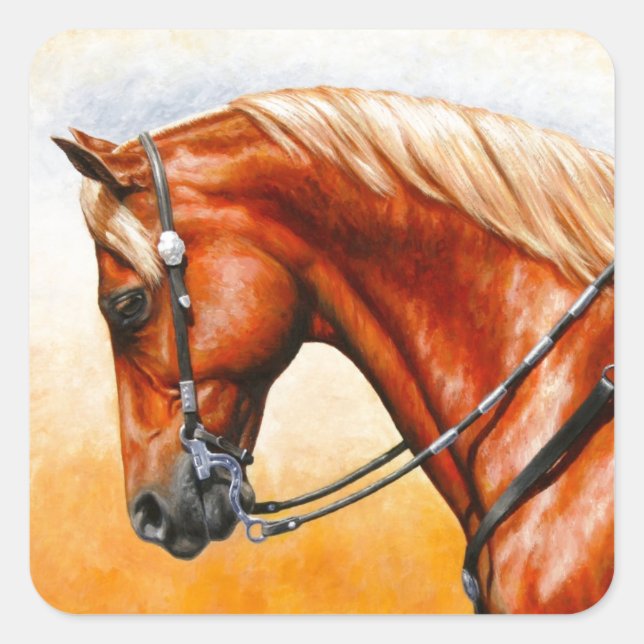 Adesivo Quadrado Sorrel Western Pleasure Quarter Horse (Frente)