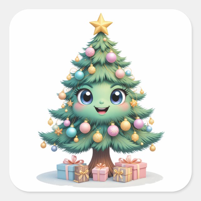 Adesivo Quadrado Sorria de Natal Delícia (Frente)