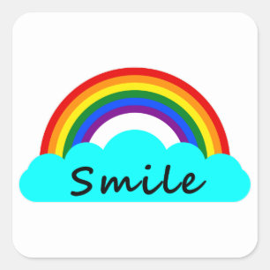 Adesivo Quadrado Sorriso - Arco-íris LGBT