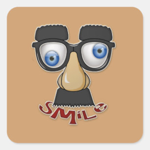 Adesivo Quadrado sorriso grotesco