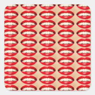 Adesivo Quadrado Sorriso perfeito Fatale Pop-art