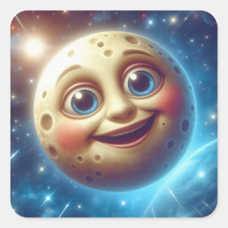 Adesivo Quadrado Sorrisos de lua