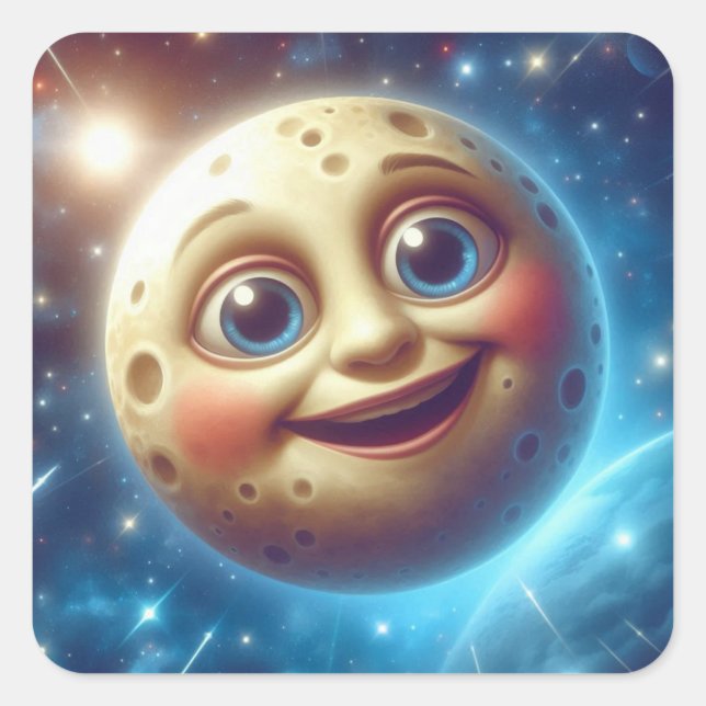 Adesivo Quadrado Sorrisos de lua (Frente)