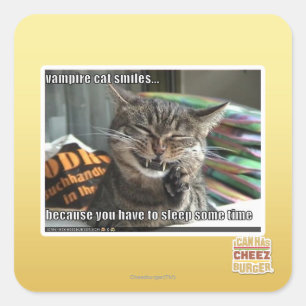 Adesivo Quadrado sorrisos do gato do vampiro