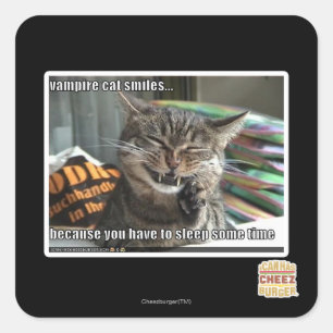 Adesivo Quadrado sorrisos do gato do vampiro