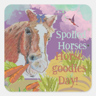 Adesivo Quadrado Sorrisos picantes coloridos, sorriso de cavalo