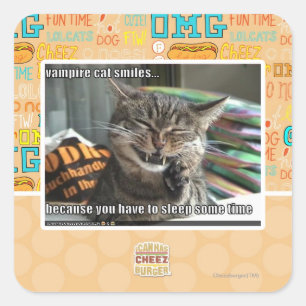 Adesivo Quadrado sorrisos vampiros de gato