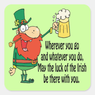 Adesivo Quadrado Sorte do irlandês