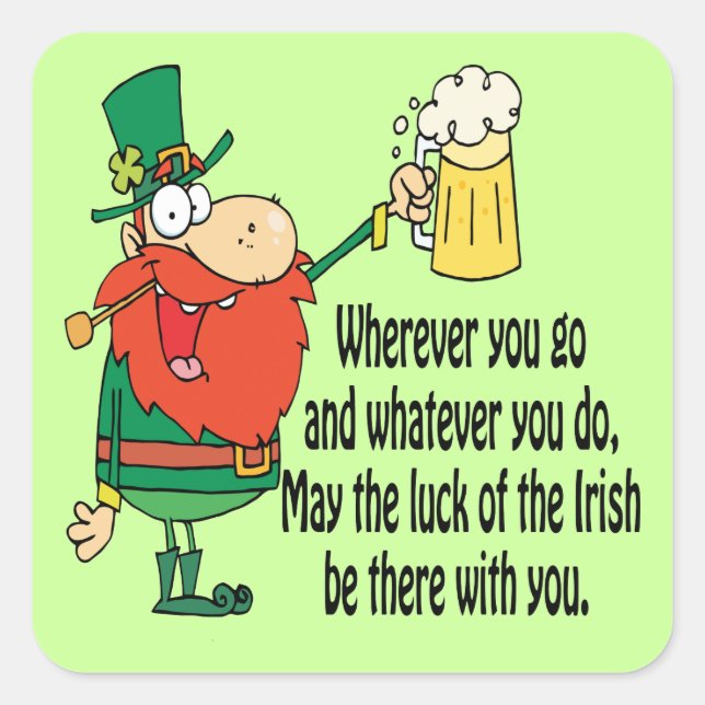 Adesivo Quadrado Sorte dos irlandeses (Frente)