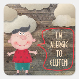 ADESIVO QUADRADO SOU ALÉRGICA GLUTEN DAIRY DOCE RUSTIC BOY